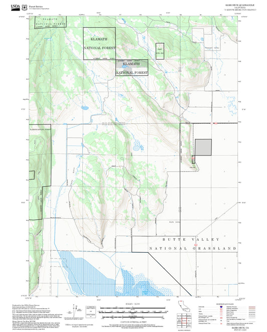 2025 Forest Service Topo Map of Sams Neck California