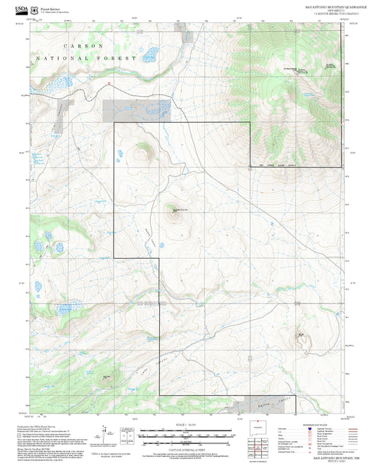 2025 Forest Service Topo Map of San Antonio Mountain New Mexico