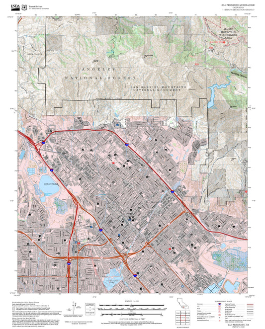 2025 Forest Service Topo Map of San Fernando California