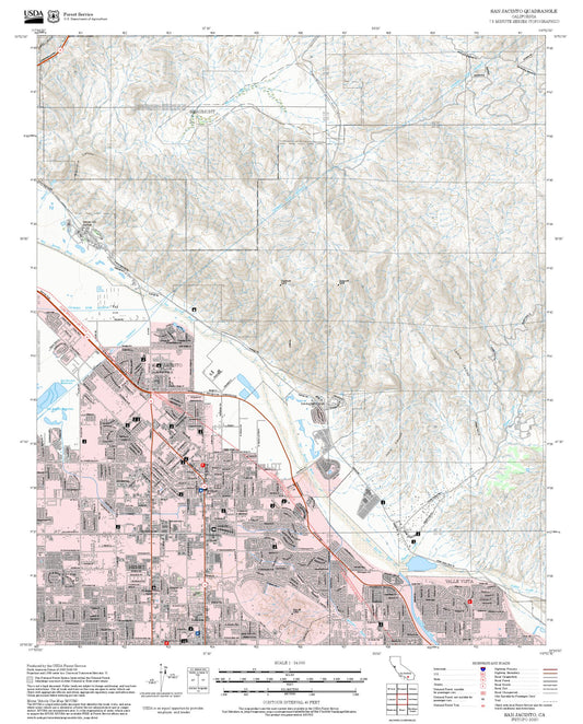 2025 Forest Service Topo Map of San Jacinto California
