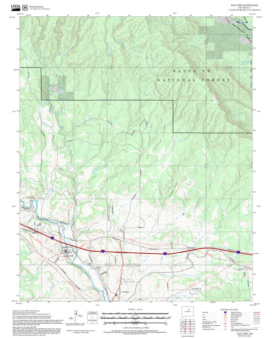 2025 Forest Service Topo Map of San Jose New Mexico