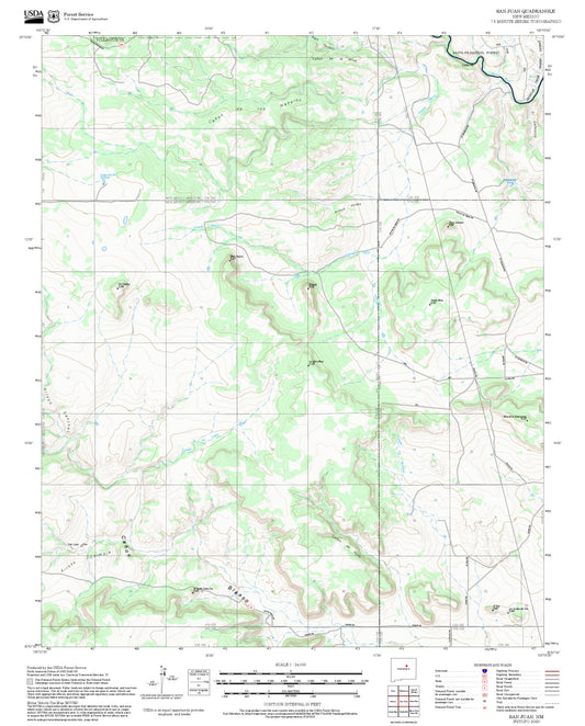 2025 Forest Service Topo Map of San Juan New Mexico