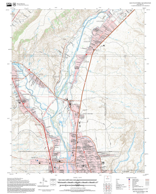 2025 Forest Service Topo Map of San Juan Pueblo New Mexico