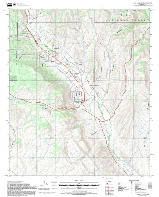 2025 Forest Service Topo Map of San Lorenzo New Mexico