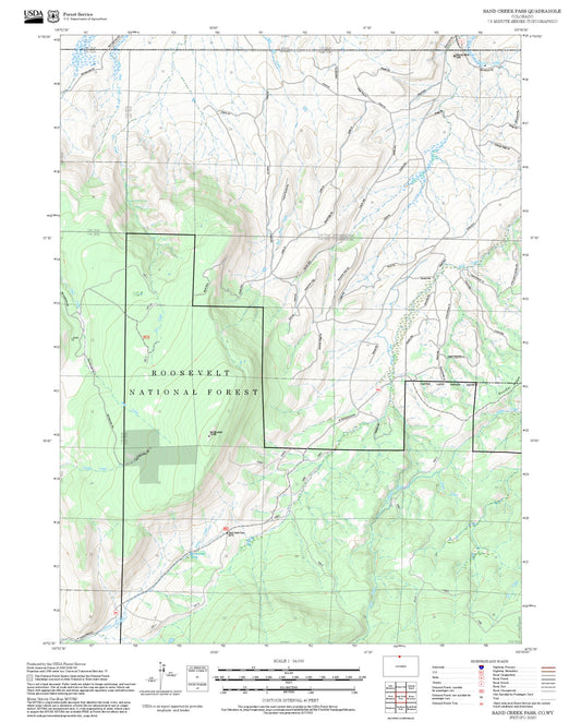 2025 Forest Service Topo Map of Sand Creek Pass Colorado