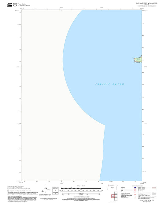 2025 Forest Service Topo Map of Sand Lake OE W Oregon