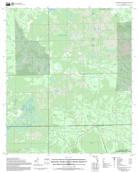 2025 Forest Service Topo Map of Sanderson NW Florida