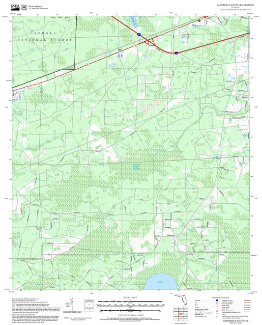 2025 Forest Service Topo Map of Sanderson South Florida