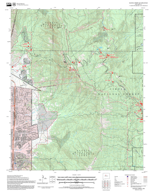 2025 Forest Service Topo Map of Sandia Crest New Mexico