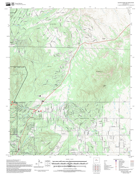 2025 Forest Service Topo Map of Sandia Park New Mexico