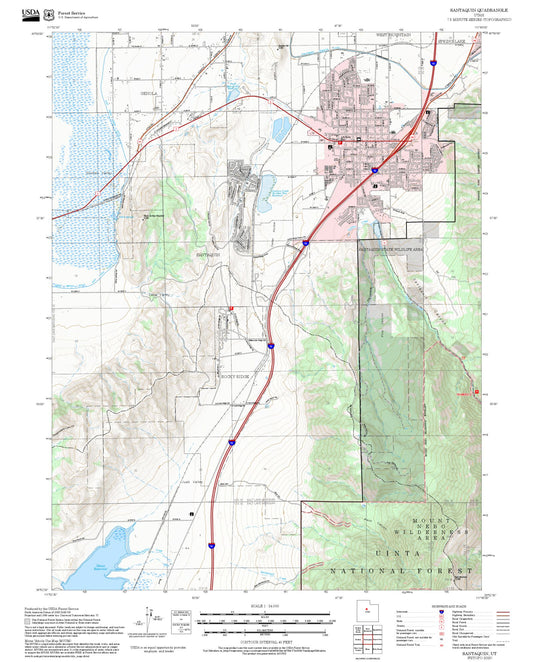 2025 Forest Service Topo Map of Santaquin Utah