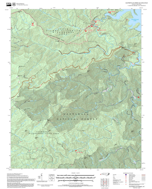2025 Forest Service Topo Map of Santeetlah Creek North Carolina