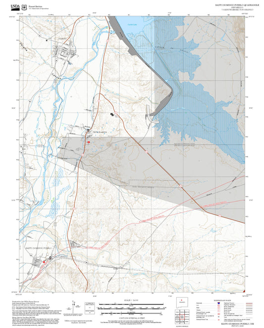 2025 Forest Service Topo Map of Santo Domingo Pueblo New Mexico