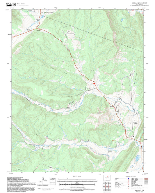 2025 Forest Service Topo Map of Sapello New Mexico
