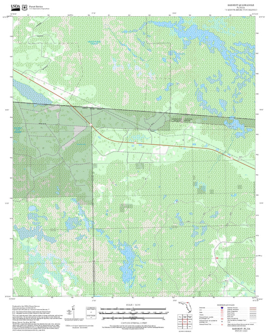 2025 Forest Service Topo Map of Sargent Florida