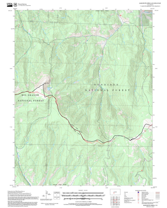 2025 Forest Service Topo Map of Sargents Mesa Colorado