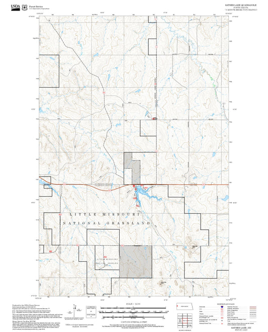 2025 Forest Service Topo Map of Sather Lake North Dakota