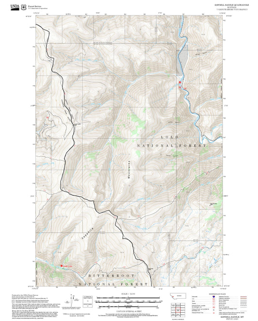 2025 Forest Service Topo Map of Sawmill Saddle Montana