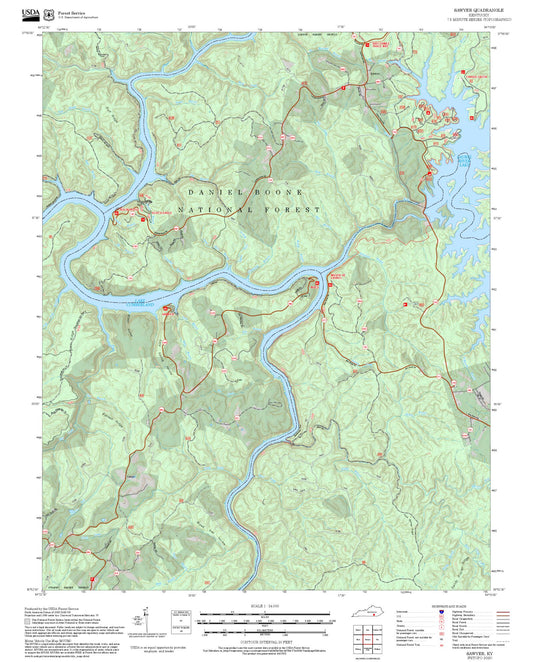 2025 Forest Service Topo Map of Sawyer Kentucky