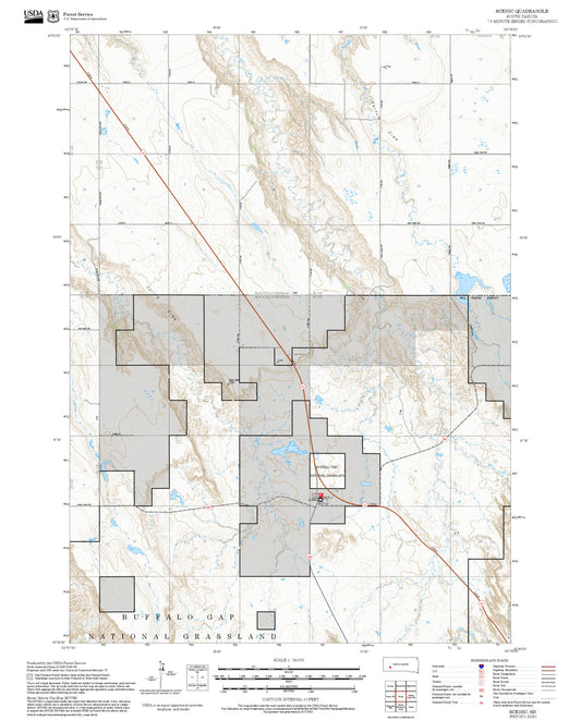 2025 Forest Service Topo Map of Scenic South Dakota