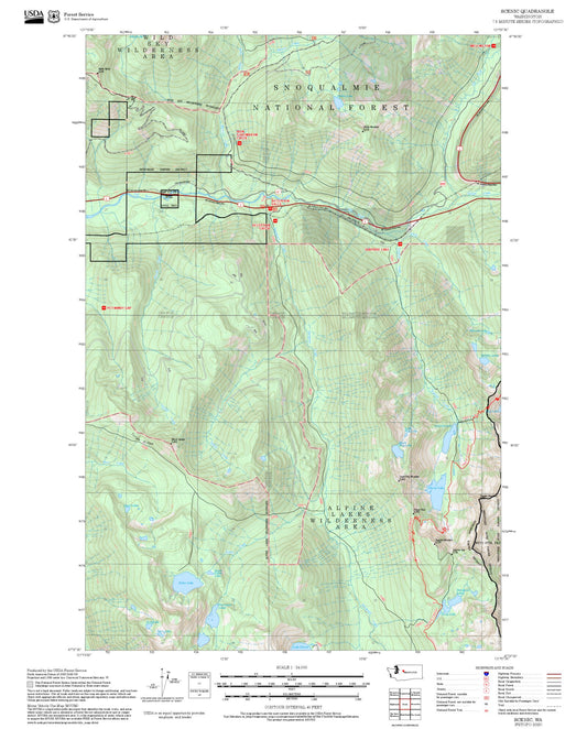 2025 Forest Service Topo Map of Scenic Washington