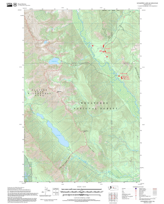 2025 Forest Service Topo Map of Schaefer Lake Washington
