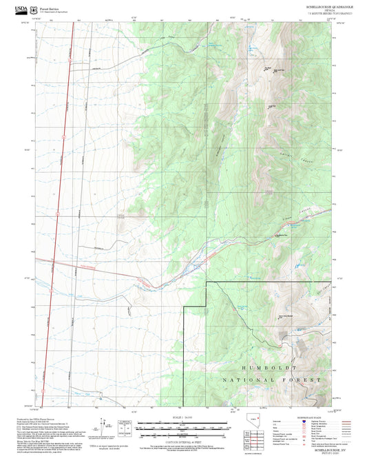 2025 Forest Service Topo Map of Schellbourne Nevada