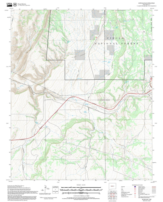 2025 Forest Service Topo Map of Scholle New Mexico