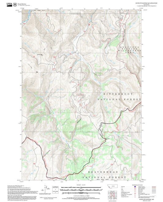 2025 Forest Service Topo Map of Schultz Saddle Montana