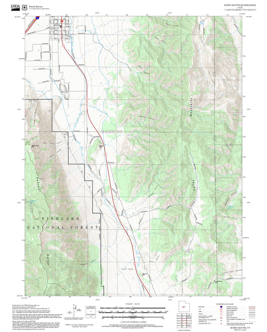 2025 Forest Service Topo Map of Scipio South Utah