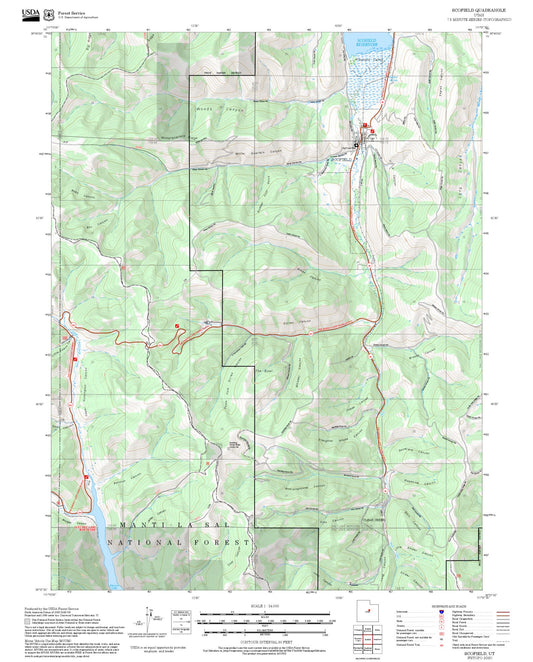 2025 Forest Service Topo Map of Scofield Utah
