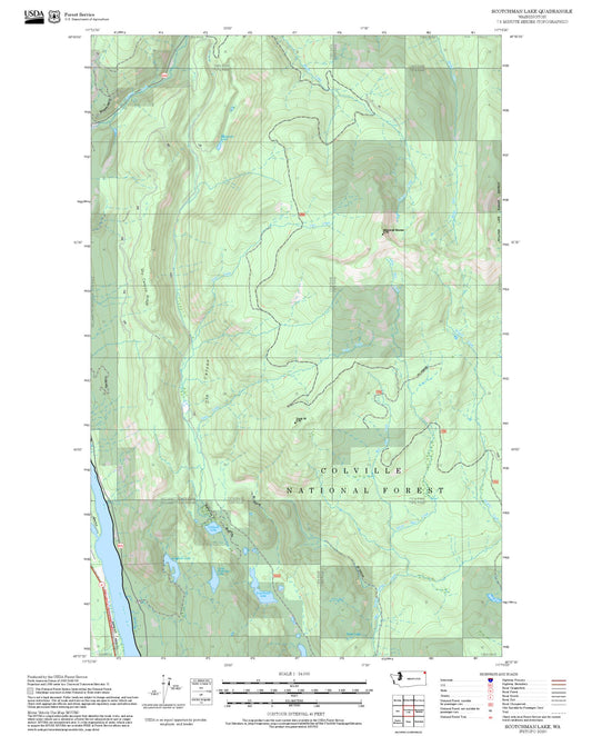 2025 Forest Service Topo Map of Scotchman Lake Washington