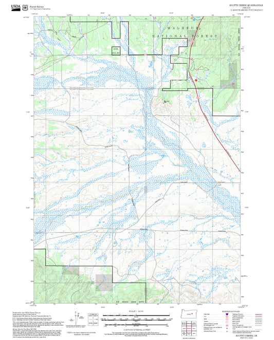2025 Forest Service Topo Map of Scotty Creek Oregon
