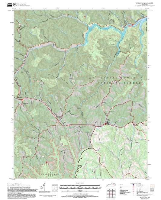 2025 Forest Service Topo Map of Scranton Kentucky
