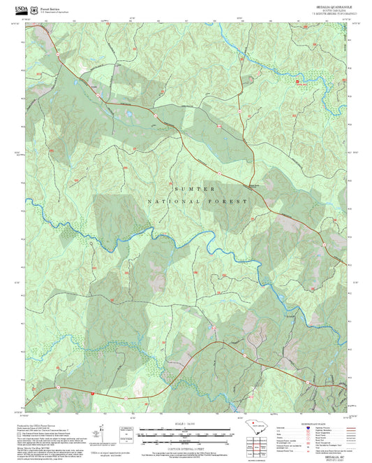 2025 Forest Service Topo Map of Sedalia South Carolina