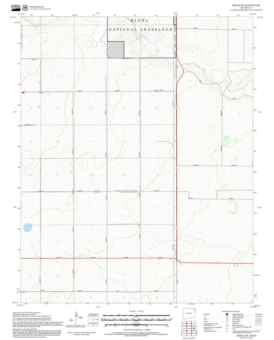 2025 Forest Service Topo Map of Sedan NE New Mexico