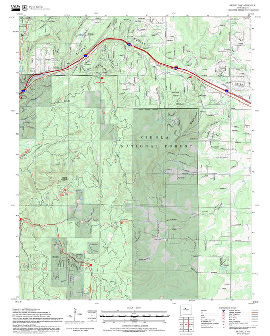2025 Forest Service Topo Map of Sedillo New Mexico