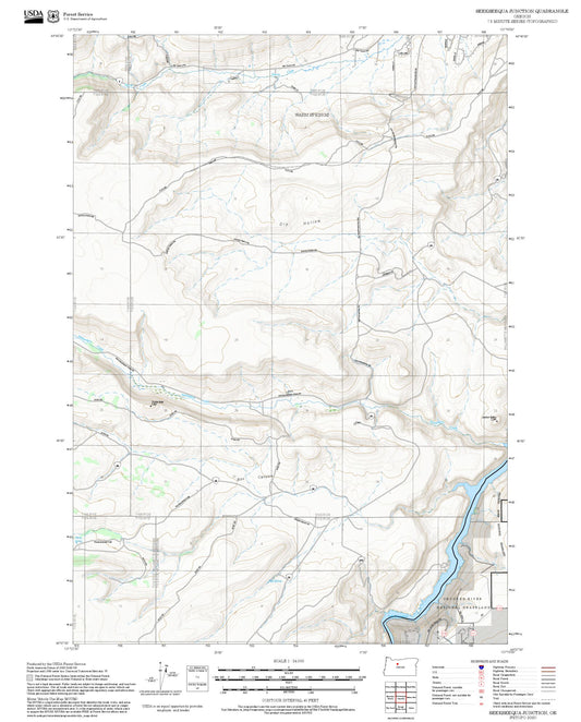 2025 Forest Service Topo Map of Seekseequa Junction Oregon