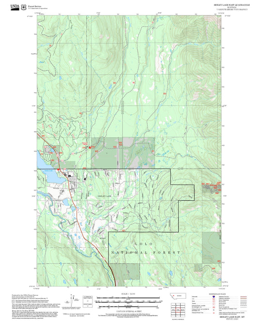 2025 Forest Service Topo Map of Seeley Lake East Montana