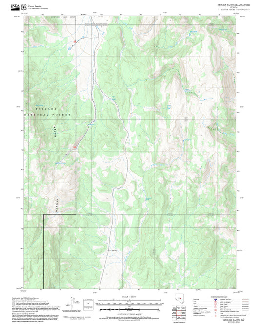 2025 Forest Service Topo Map of Segura Ranch Nevada