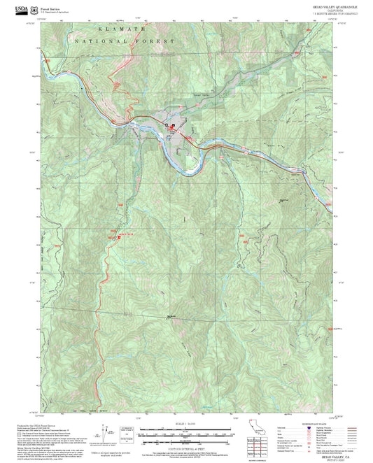 2025 Forest Service Topo Map of Seiad Valley California