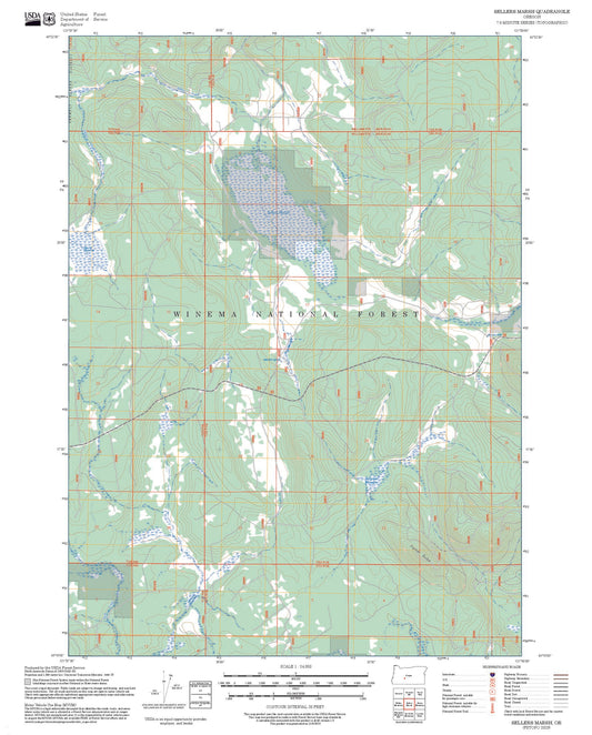 2025 Forest Service Topo Map of Sellers Marsh Oregon