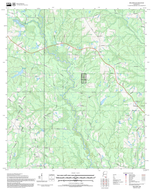 2025 Forest Service Topo Map of Sellers Mississippi
