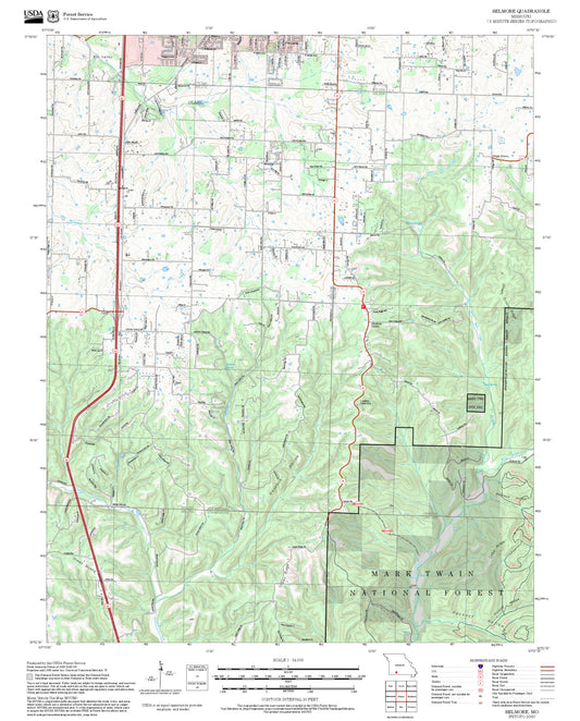 2025 Forest Service Topo Map of Selmore Missouri