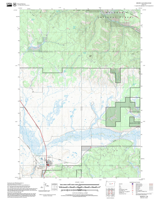 2025 Forest Service Topo Map of Seneca Oregon