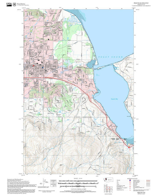 2025 Forest Service Topo Map of Sequim Washington
