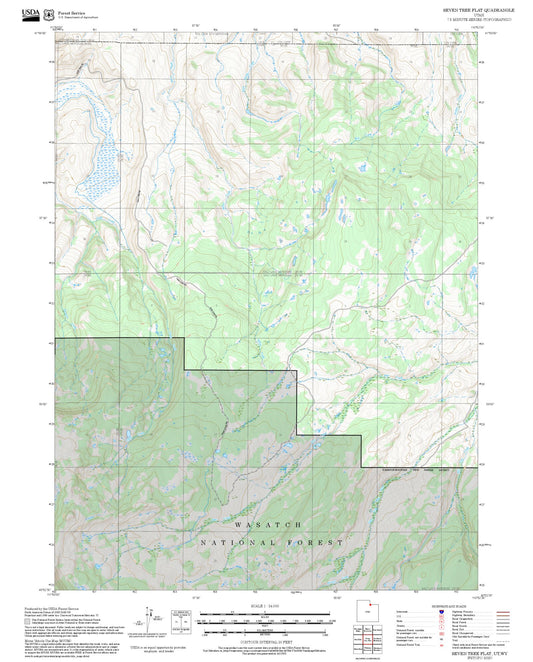 2025 Forest Service Topo Map of Seven Tree Flat Utah