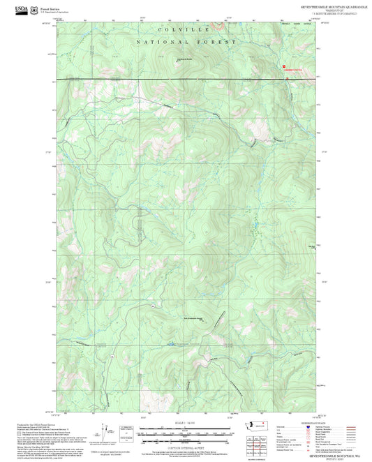 2025 Forest Service Topo Map of Seventeenmile Mountain Washington
