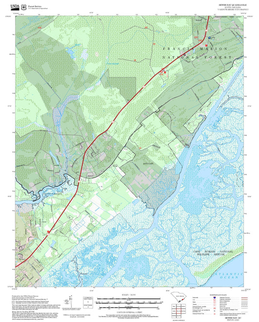 2025 Forest Service Topo Map of Sewee Bay South Carolina
