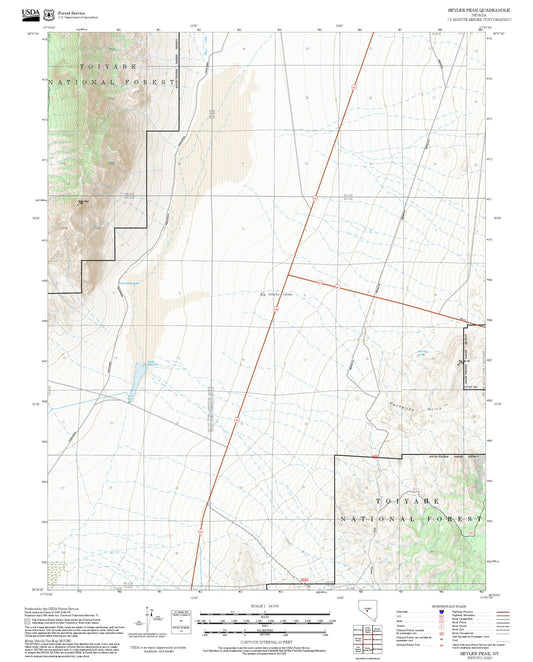 2025 Forest Service Topo Map of Seyler Peak Nevada